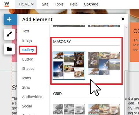Adding a Masonry Gallery - Website.com Knowledge Base