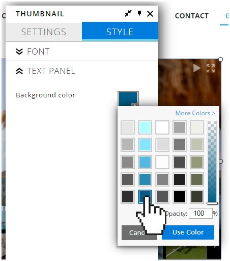 Changing the Thumbnail Gallery Text Panel Background Color - Website ...