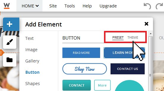 Adding buttons - Website.com Knowledge Base